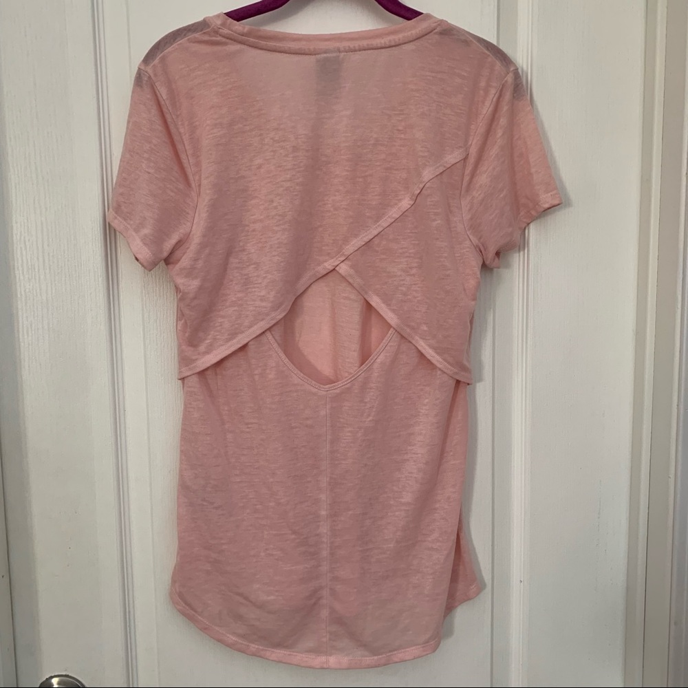 Open back athletic tee work out top